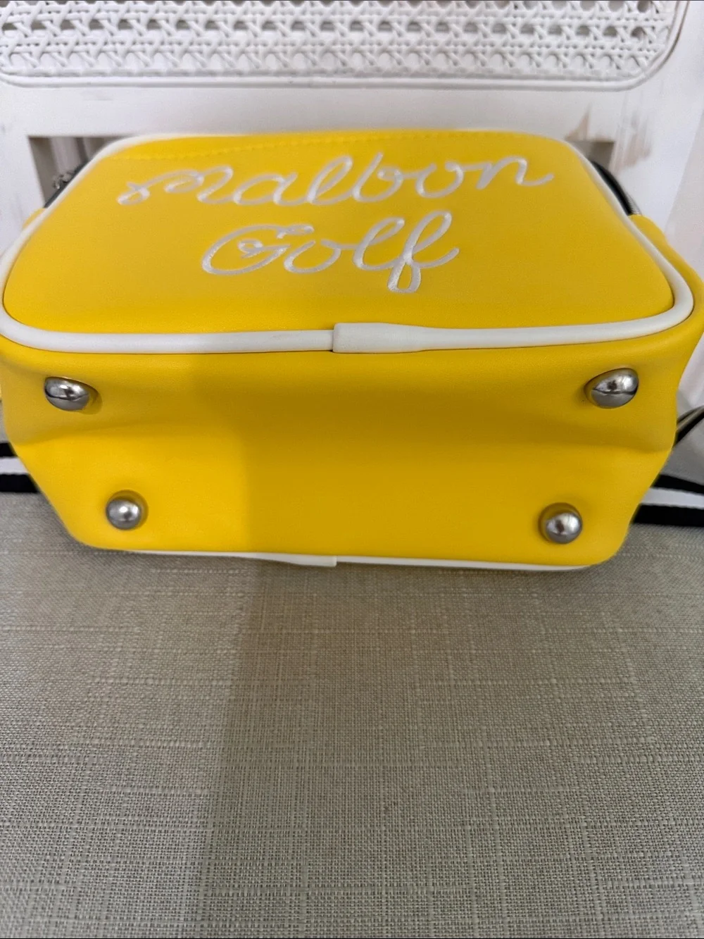 MalbonYellow Crossbody Bag with Golf Logo Graphic